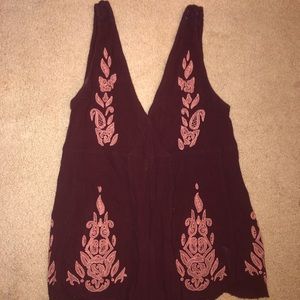 Free People Purple and Pink Loose Romper